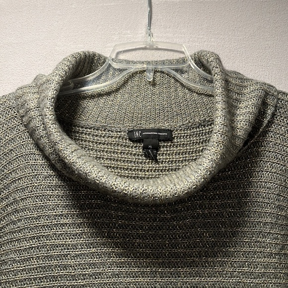 Olive Green with Gold Metallic Crop Sweater by INC International Concepts in XL - Picture 4 of 12